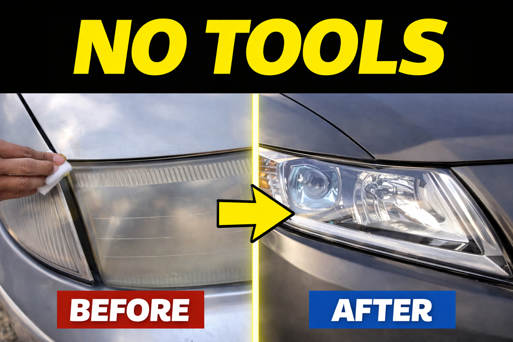 I’m Not Using Any Tools… Watch This Headlight Transformation in Seconds