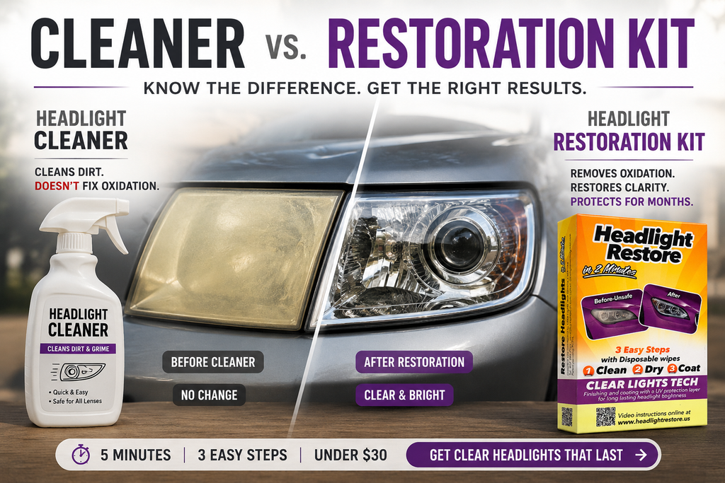 Headlight Cleaner vs Restoration Kit — What's the Real Difference?