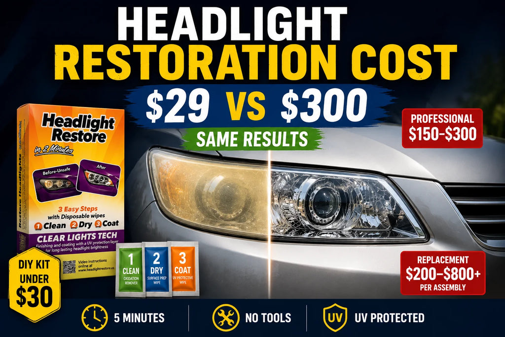 Headlight Restoration Cost — DIY Kit vs Professional vs Replacement