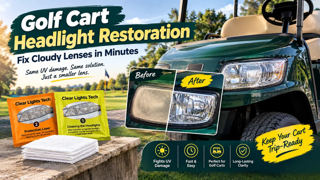 Golf Cart Headlight Restoration — Fix Cloudy Lenses