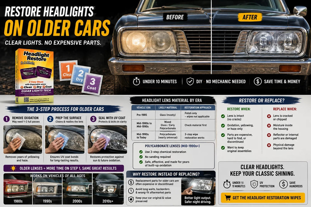 Best Way to Restore Headlights on Older Cars (No Costly Parts Needed)