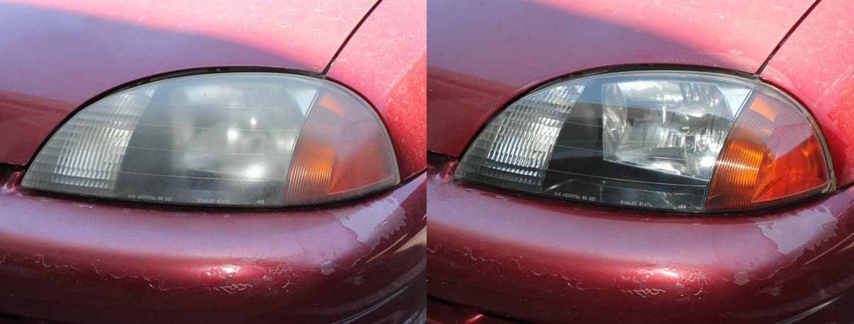 before use headlight restore kit and after use