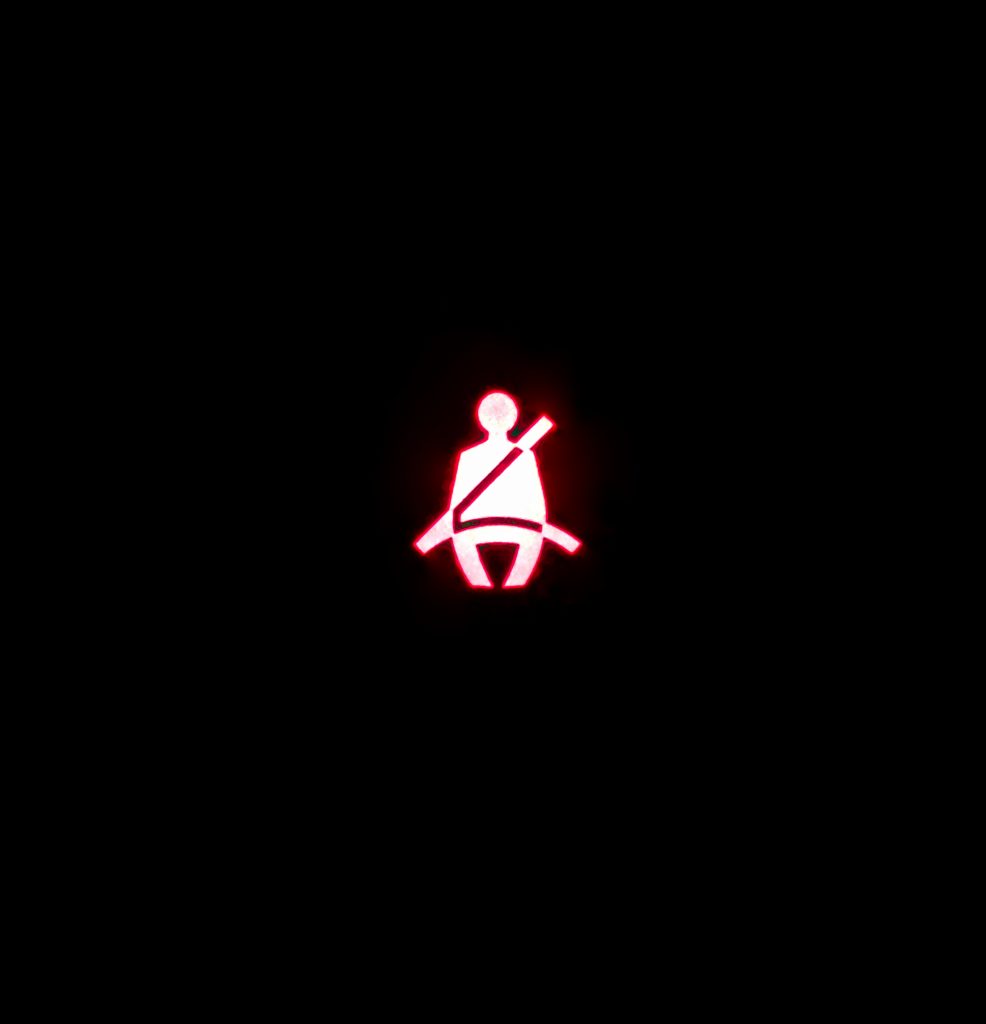 Car dashboard seatbelt indicator warning light symbols mean